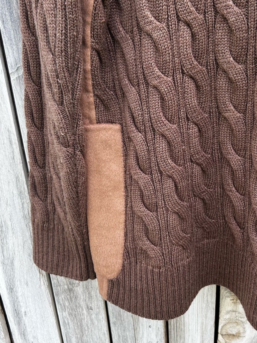 NWT Hunter Double Breasted Wool Blend Sweater Jacket Camel Tan Brown L - Picture 13 of 16